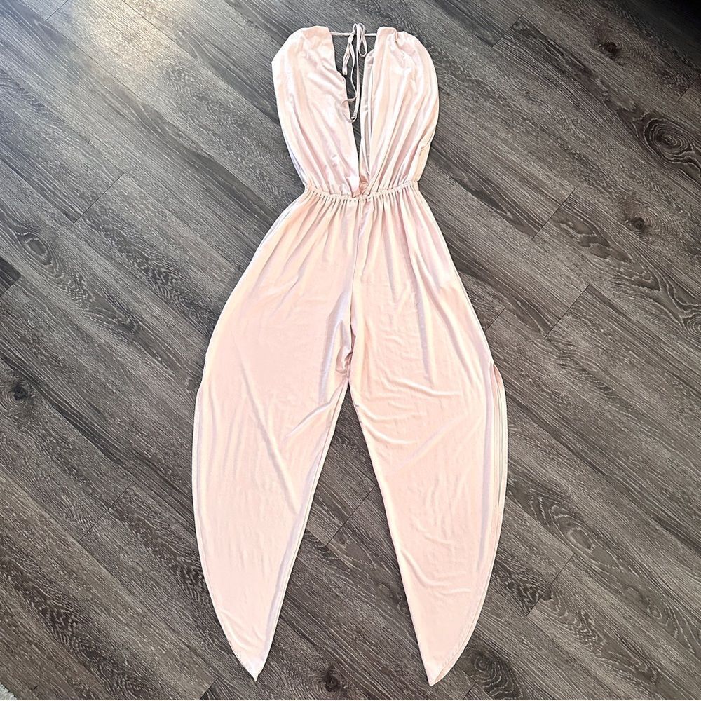 Hot as Hell Michele Hah Bell Plunging Jumpsuit